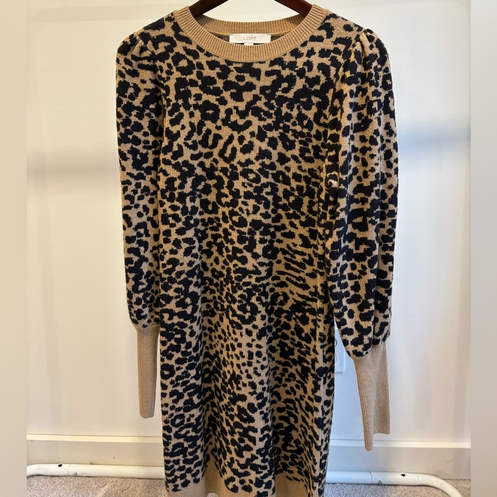 Animal Print Sweater Dress, size M
